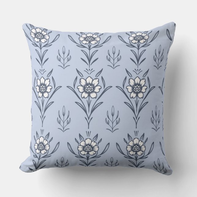 Coussin Floral bleu (Recto)