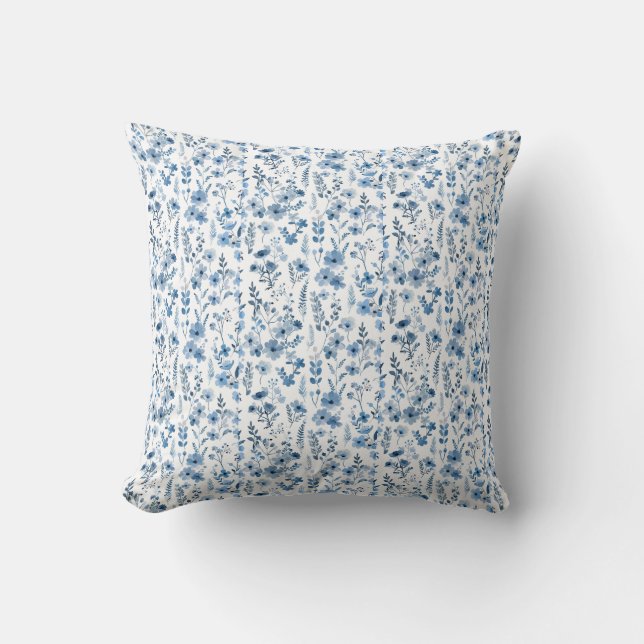 Coussin Floral bleu français (Recto)