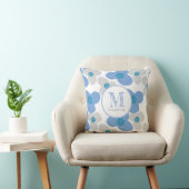 Coussin Floral Blue Grey Baby Adorable Simple Monogramme (Chaise)