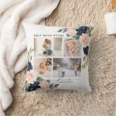 Coussin Floral Blush Navy Best Mom Collage photo (Couverture)