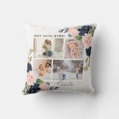 Coussin Floral Blush Navy Best Mom Collage photo (Verso)