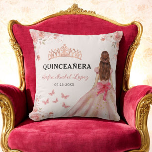 Coussin Floral Blush rose princesse Quinceanera