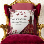 Coussin Floral Bourgogne Princesse Quinceanera Anniversair<br><div class="desc">L'Oreiller Floral Burgundy Princess Quinceañera Anniversaire Jeu ajoute une touche d'élégance à votre célébration. Doté d'un riche arrière - plan bordeaux aux délicats accents floraux, ce coussin s'inscrit parfaitement dans le cadre d'une quinceañera sur le thème de la princesse. Personnalisé avec votre nom ou les détails de votre événement, c'est...</div>