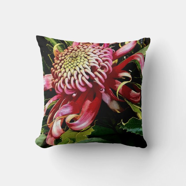 Coussin Floral "brillamment rouge" (Recto)