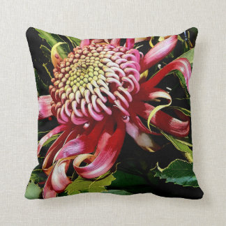 Coussin Floral "brillamment rouge"