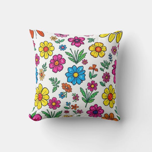coussin floral coloré (Recto)