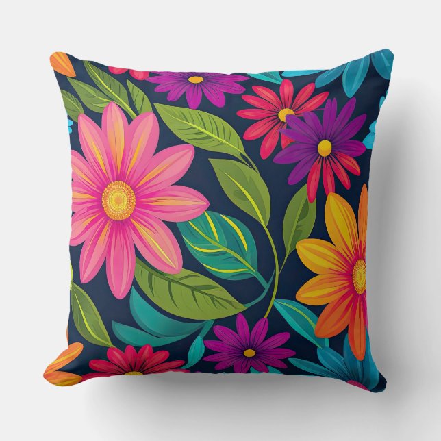 Coussin Floral coloré clair (Recto)