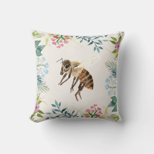 Coussin floral d'abeille (Recto)