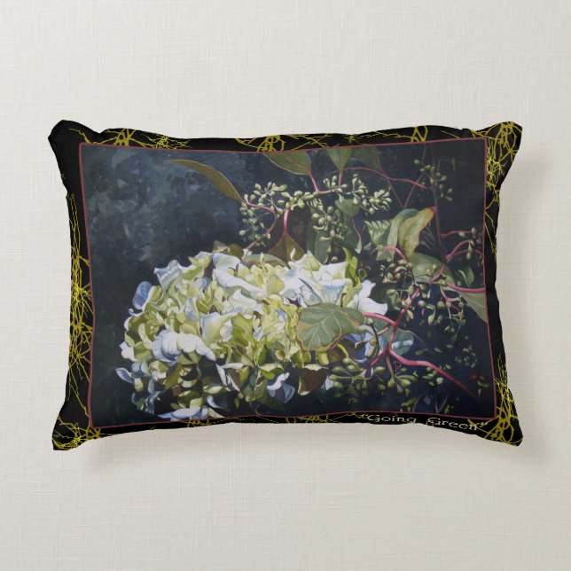 Coussin floral d'accent d'hortensia (Devant)