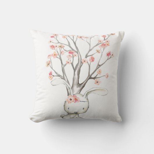Coussin floral de crèche de bébé de lapin de (Recto)