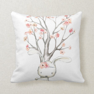 Coussin floral de crèche de bébé de lapin de
