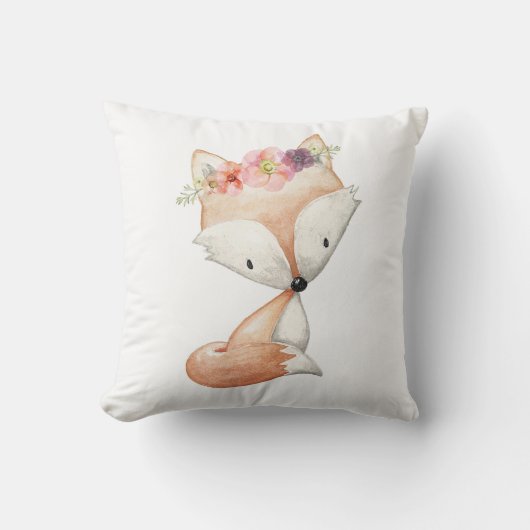 Coussin floral de crèche de région boisée de Fox (Recto)