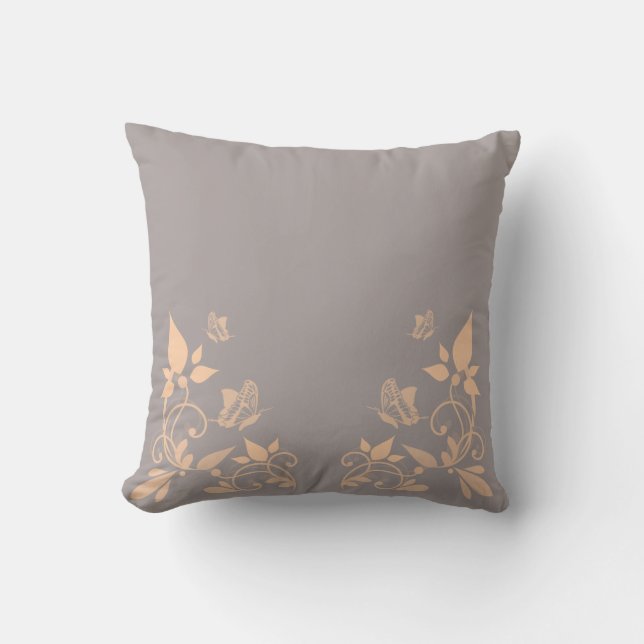 Coussin floral de papillon de corail (Recto)