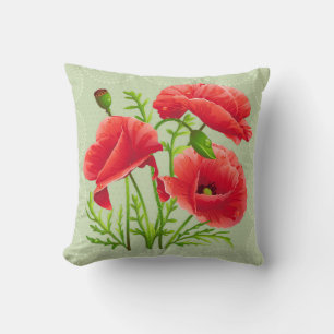 Coussin floral de pavot