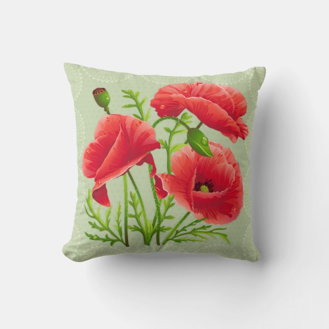 Coussin floral de pavot (Recto)