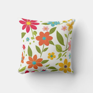 Coussin Floral de printemps coloré