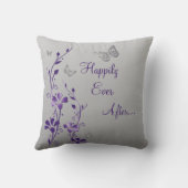 Coussin floral de souvenir de papillon gris (Verso)