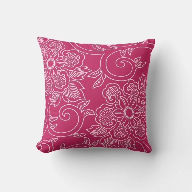 Coussin floral de vin de framboise (Recto)
