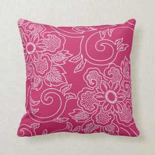 Coussin floral de vin de framboise