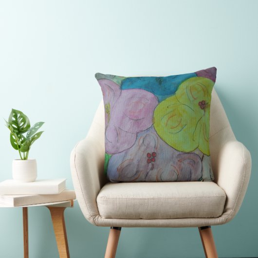 Coussin Floral d'été Abstrait (Chaise)