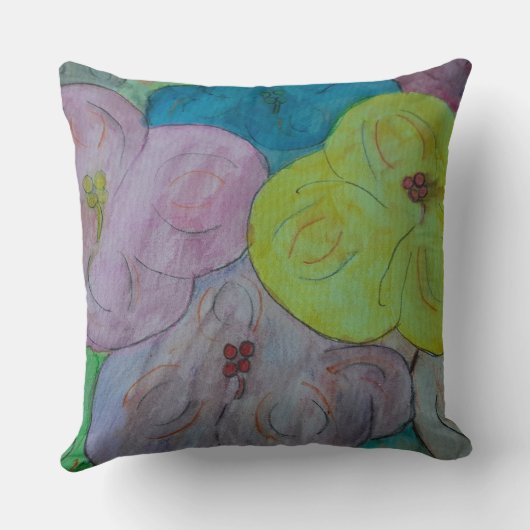 Coussin Floral d'été Abstrait (Verso)