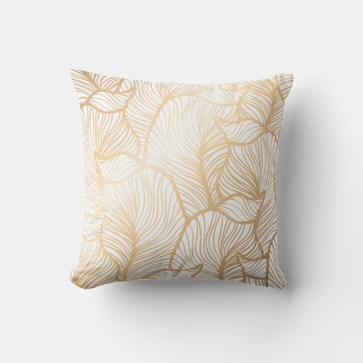 Coussin floral doré damassé  (Recto)