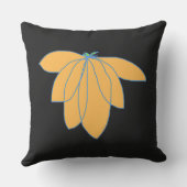 Coussin Floral doré sur noir (Verso)