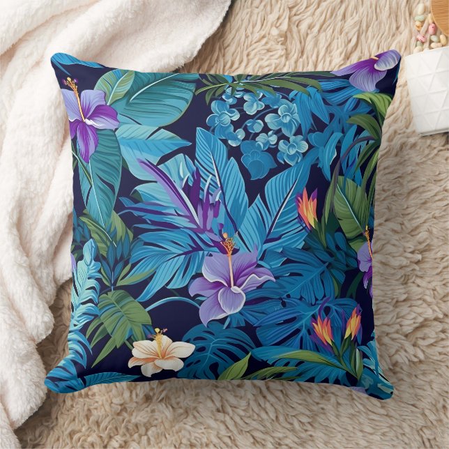 Coussin 'Floral Dreams' - Design floral tropical (Couverture)
