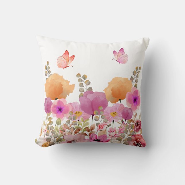 Coussin Floral et papillon (Recto)