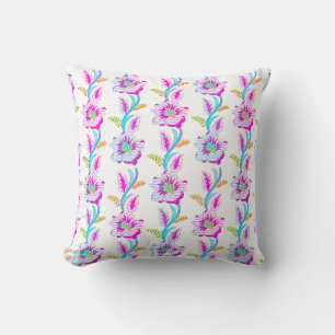 Coussin Floral Faux Broderie Motif tropical
