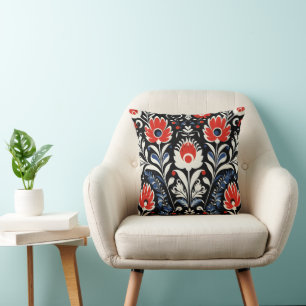 Coussin Floral Folk Motif