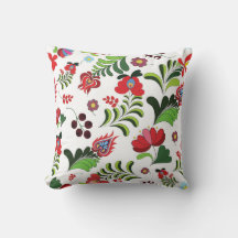 Coussin Floral Folklorique Hongrois – Décor de Tul