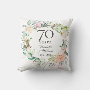 Coussin Floral Garland 70e anniversaire du Mariage Photo