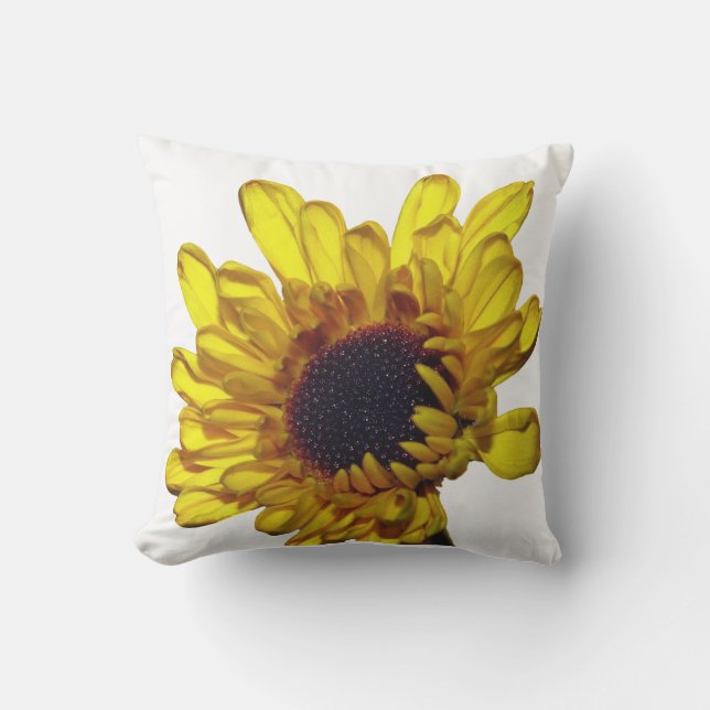 Coussin Floral Golden brillant Fleur Jaune Cadeau Abstrait (Recto)