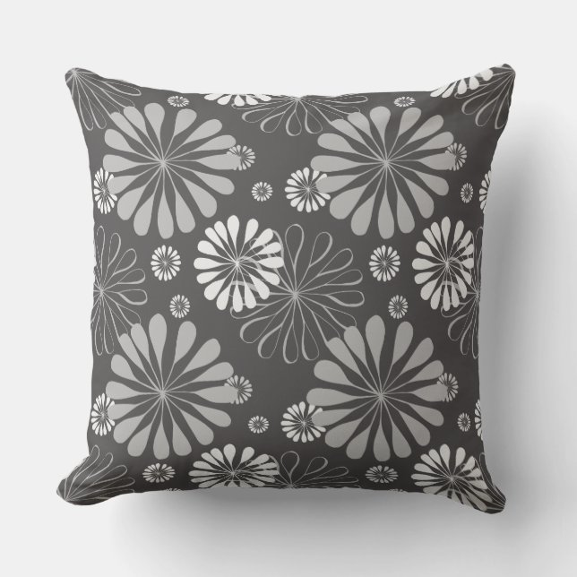coussin floral gris (Recto)