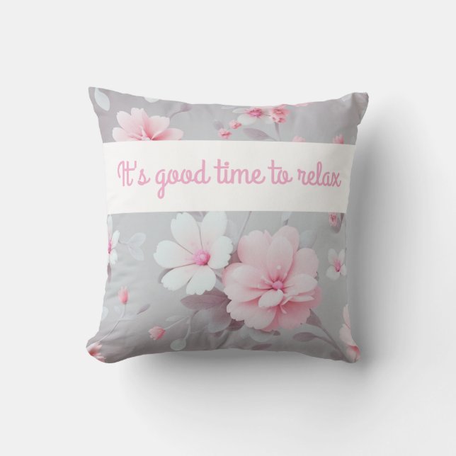 Coussin Floral gris (Recto)