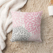 coussin floral gris rose Dahlia (Couverture)