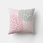 coussin floral gris rose Dahlia (Verso)