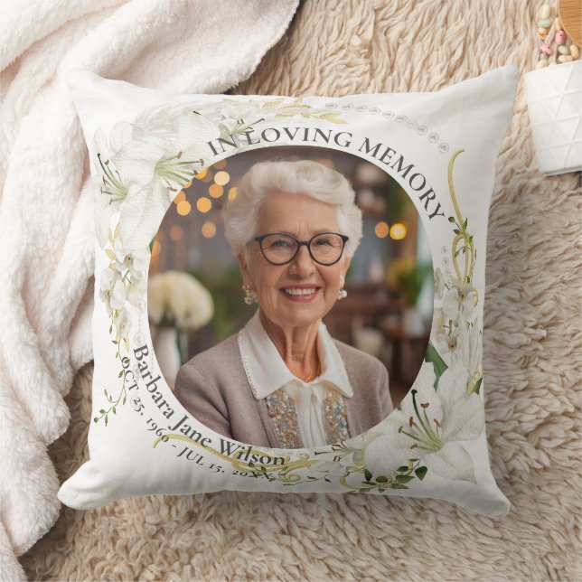 Coussin Floral In Loving Memory Memorial Funeral Keepsake (Couverture)