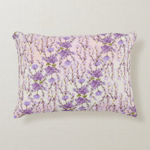 coussin floral lilac
