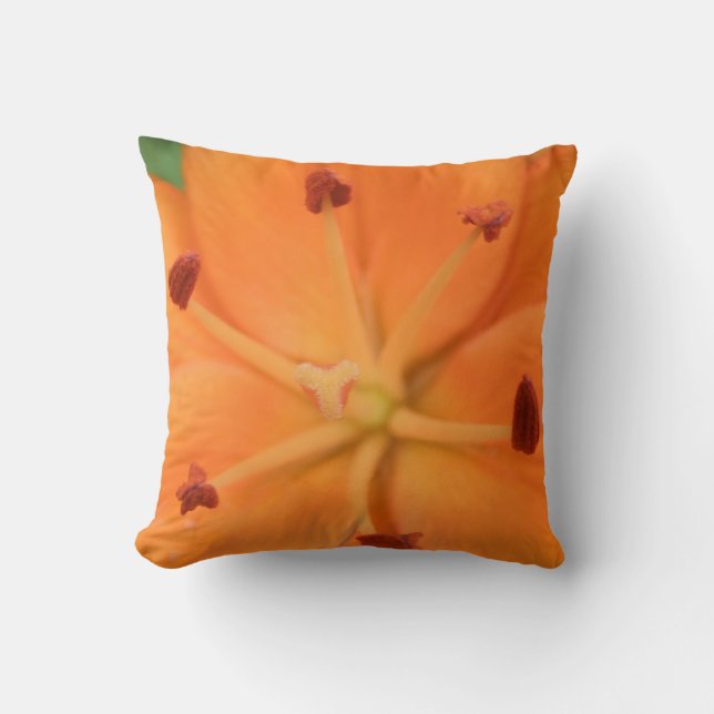Coussin Floral Lily orange (Recto)