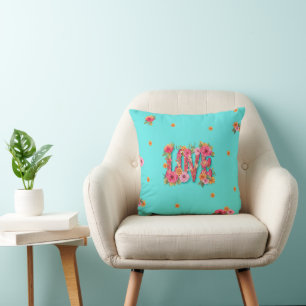 Coussin Floral Love Lettering - Motif sans couture 5