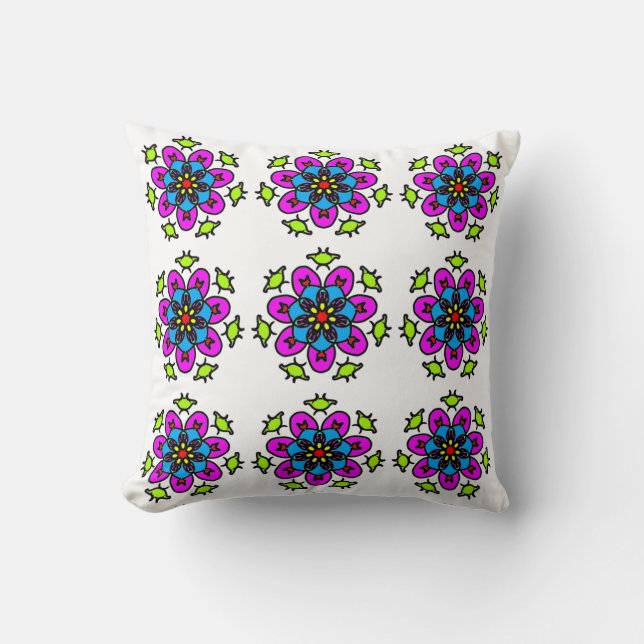 Coussin Floral Mandala Seamless Pattern (Recto)