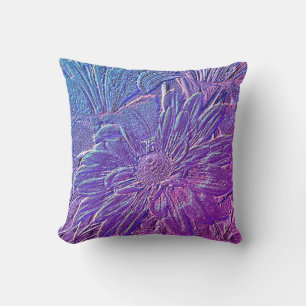 Coussin Floral mauve métallique
