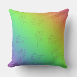 Coussin Floral moderne Rainbow Ombre
