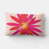 Coussin floral moderne rose et orange (Verso)