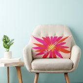 Coussin floral moderne rose et orange (Chaise)