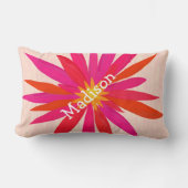 Coussin floral moderne rose et orange (Recto)