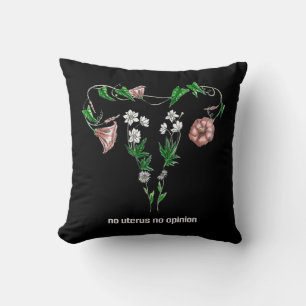Coussin Floral No Uterus No Opinion Droits des femmes