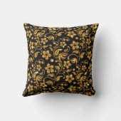 Coussin Floral Noir Or (Verso)